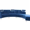 Sofa ROTUNDE Samtstoff dunkelblau CH