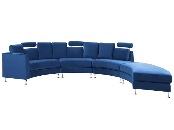 Sofa ROTUNDE Samtstoff dunkelblau CH