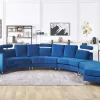 Sofa ROTUNDE Samtstoff dunkelblau CH