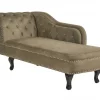 Chaise-longue à esquerda em veludo verde-oliva NIMES