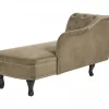 Chaise-longue à esquerda em veludo verde-oliva NIMES