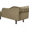 Chaise-longue à esquerda em veludo verde-oliva NIMES