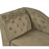 Chaise-longue à esquerda em veludo verde-oliva NIMES