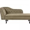 Chaise-longue à esquerda em veludo verde-oliva NIMES