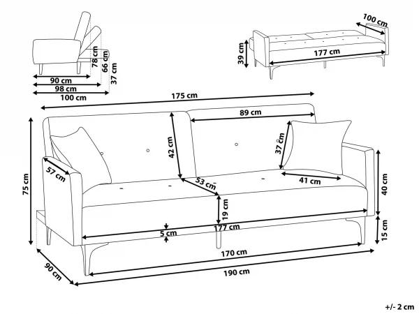 Schlafsofa LUCAN rot CH