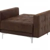 Conjunto de sofás reclináveis com 5 lugares em pele sintética castanha ABERDEEN