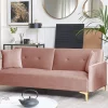 Velvet Sofa Bed Pink LUCAN DEF