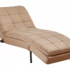 Velvet Chaise Lounge LOIRET Light Brown DEF