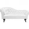 Chaise-longue em pele sintética branca com apoio à esquerda LATTES