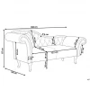 Chaise-longue em pele sintética branca com apoio à esquerda LATTES