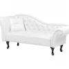 Chaise-longue em pele sintética branca com apoio à esquerda LATTES
