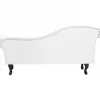 Chaise-longue em pele sintética branca com apoio à esquerda LATTES