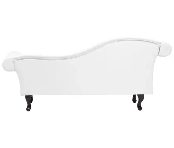 Chaise-longue em pele sintética branca com apoio à esquerda LATTES