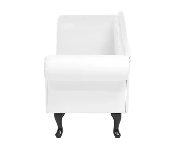 Chaise-longue em pele sintética branca com apoio à esquerda LATTES