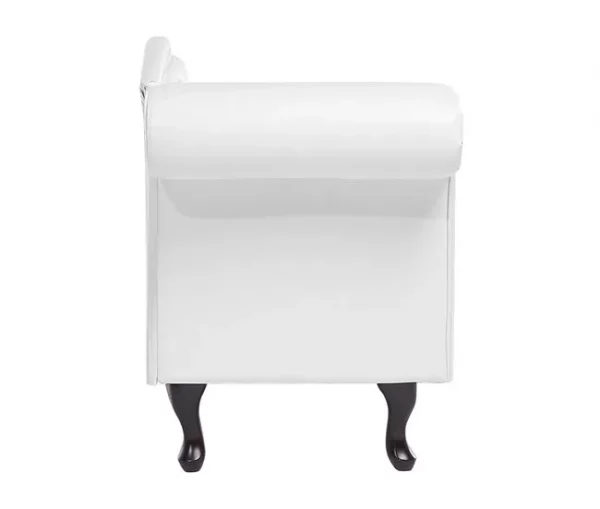 Chaise-longue em pele sintética branca com apoio à esquerda LATTES