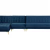 Schlafsofa ABERDEEN Samt Marineblau Mittelst. L/R CH