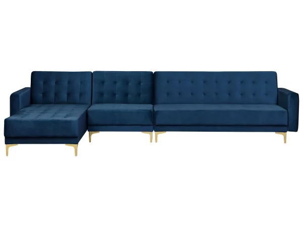 Schlafsofa ABERDEEN Samt Marineblau Mittelst. L/R CH