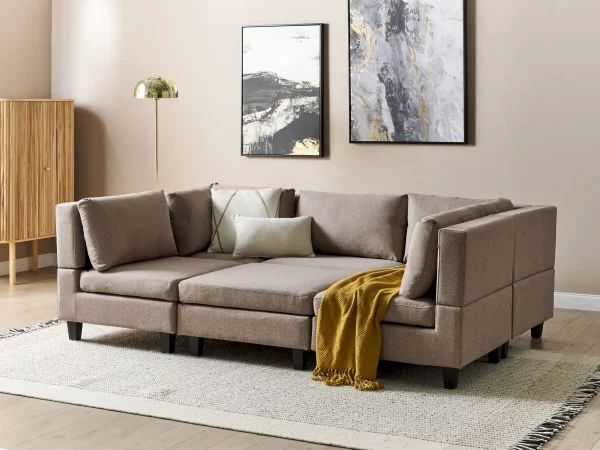 5-Seater Modular Sofa + Ottoman UNSTAD Brown DEF