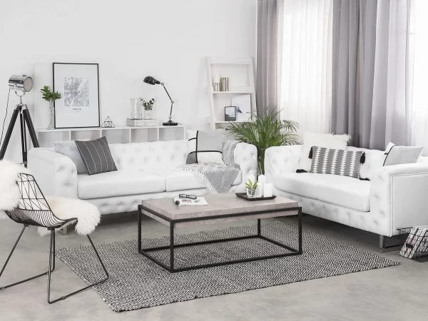 Sofa Set VISSLAND, Kunstleder, Weiss, CH