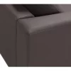 Sofá de canto à direita em pele genuína castanha OSLO