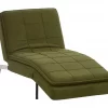 Chaise-longue ajustável em tecido verde LOIRET