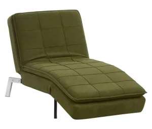 Chaise-longue ajustável em tecido verde LOIRET