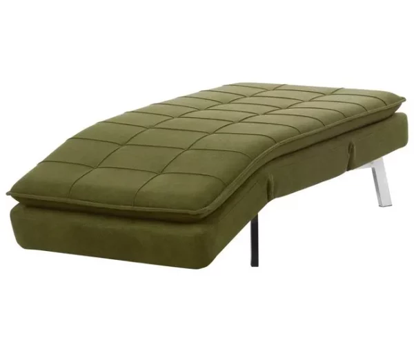Chaise-longue ajustável em tecido verde LOIRET