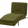 Chaise-longue ajustável em tecido verde LOIRET