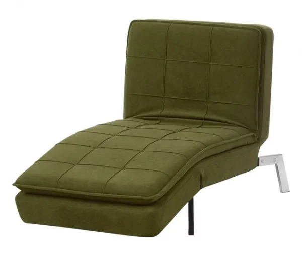 Chaise-longue ajustável em tecido verde LOIRET