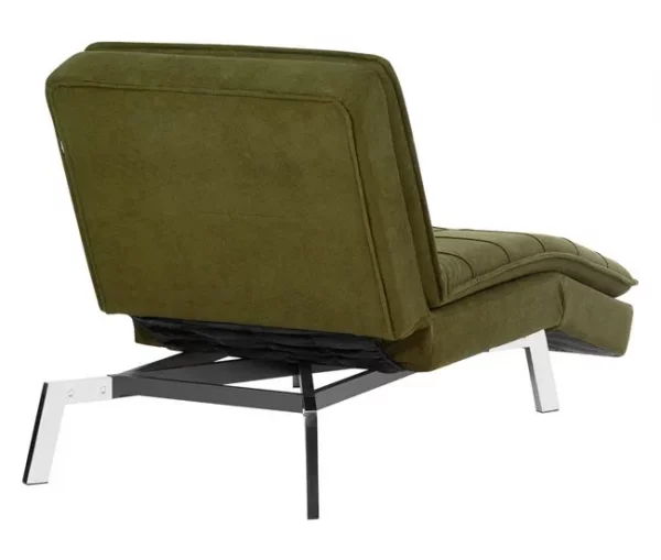 Chaise-longue ajustável em tecido verde LOIRET