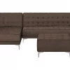 Schlafsofa ABERDEEN Stoff Dunkelbraun Ottomane L/R CH