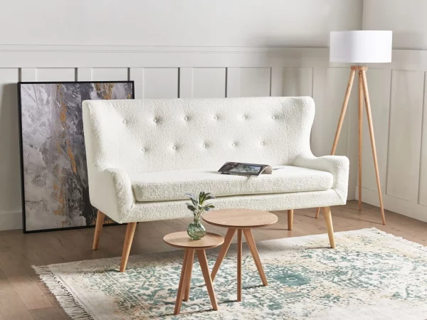 Sofa SKIBBY, white boucle DEF