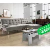 Chaise Longue Sofá Cama + Mesa de Centro Elevable