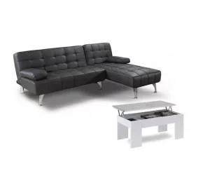 Chaise Longue Sofá Cama + Mesa de Centro Elevable