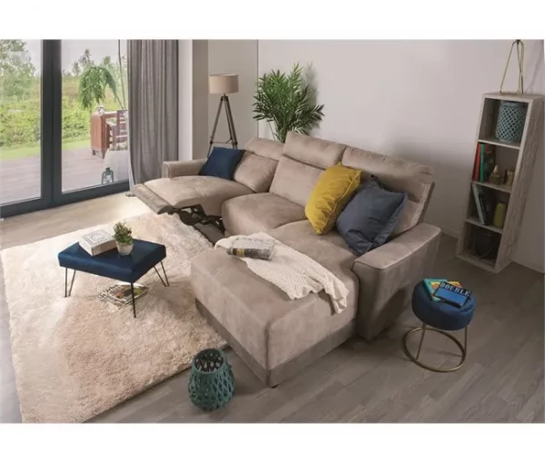 Chaise longue relax elétrico 2 lugares MOON lado dereito cinza