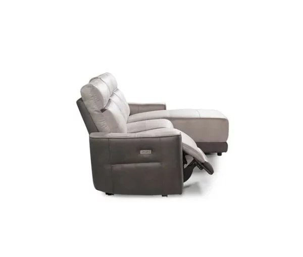 Chaise longue relax elétrico 2 lugares MOON lado dereito cinza