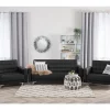 Conjunto de sofás reclináveis com 5 lugares em pele sintética preta ABERDEEN