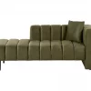 Chaise-longue à direita em veludo verde LANNILS