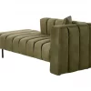 Chaise-longue à direita em veludo verde LANNILS