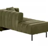 Chaise-longue à direita em veludo verde LANNILS