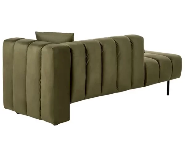 Chaise-longue à direita em veludo verde LANNILS