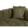 Chaise-longue à direita em veludo verde LANNILS