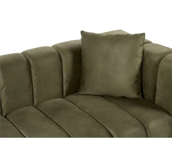 Chaise-longue à direita em veludo verde LANNILS