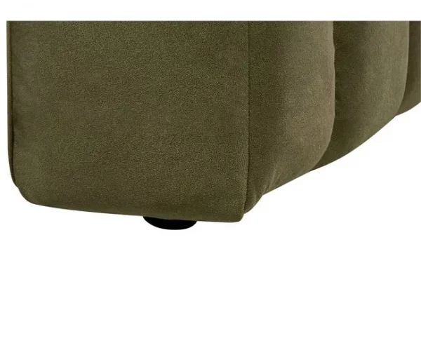 Chaise-longue à direita em veludo verde LANNILS