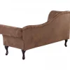 Chaise-longue em camurça castanha clara com apoio à esquerda LATTES