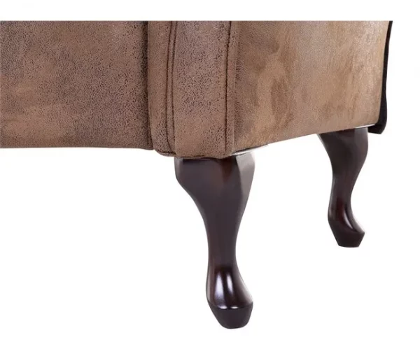 Chaise-longue em camurça castanha clara com apoio à esquerda LATTES