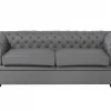 Sofa CHESTERFIELD Grau (Leder) CH