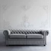 Sofa CHESTERFIELD Grau (Leder) CH