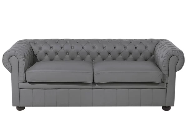 Sofa CHESTERFIELD Grau (Leder) CH