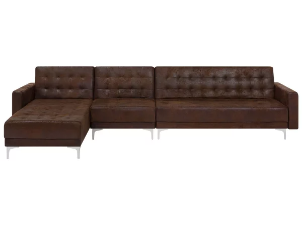 Schlafsofa ABERDEEN Lederopt OldStyle Braun Mittelst CH